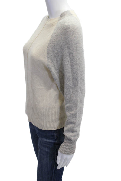 Vince Womens 100% Cashmere Pullover Sweater Beige Crew Neck Size 2XS