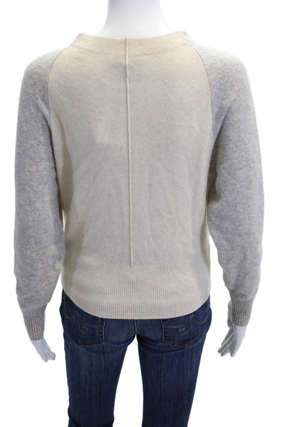 Vince Womens 100% Cashmere Pullover Sweater Beige Crew Neck Size 2XS