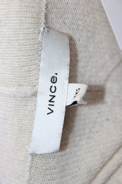 Vince Womens 100% Cashmere Pullover Sweater Beige Crew Neck Size 2XS