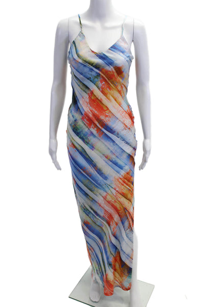 Kain Label Womens Maxi Slip Dress Blue V Neck Sleeveless 100% Poly Size S