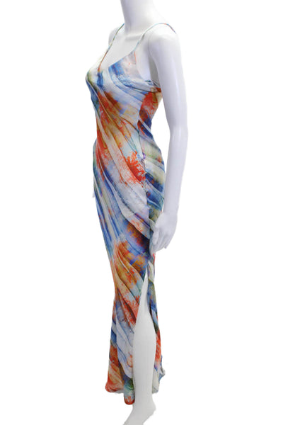 Kain Label Womens Maxi Slip Dress Blue V Neck Sleeveless 100% Poly Size S