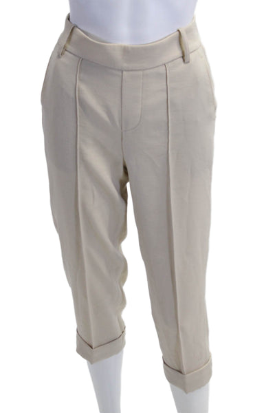 Vince Womens Cropped Dress Pants Beige Size 2XS