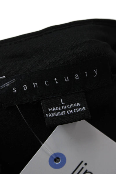 Sanctuary Womens Black Crew Neck Short Sleeve 80s T-Shirt Size L
