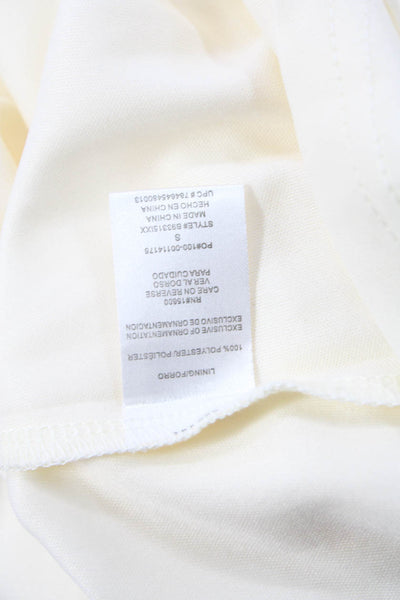Democracy Women Tunic Blouse Beige 3/4 Sleeve Round Neck Bohemian Size S