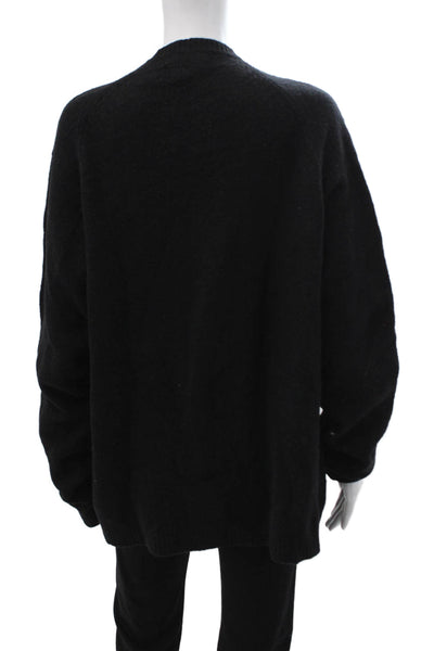 DKNY Mens Black Striped Wool Pullover Sweater Size L