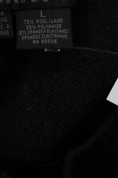 DKNY Mens Black Striped Wool Pullover Sweater Size L