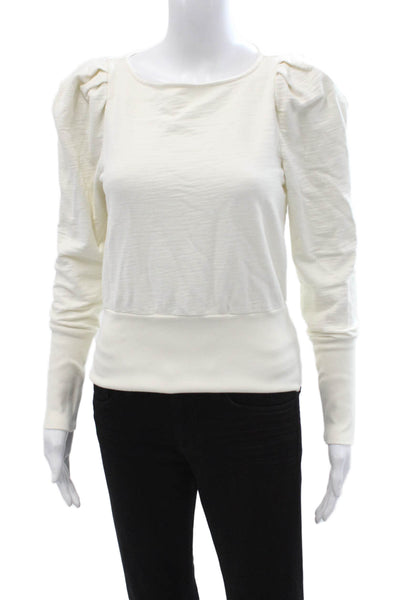 AG Adriano Goldschmied Women Cotton Jersey Long Sleeve T Shirt White Size S
