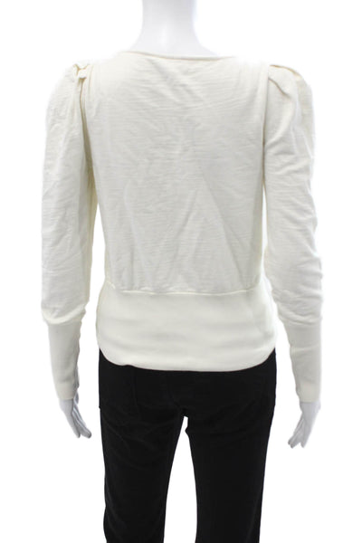 AG Adriano Goldschmied Women Cotton Jersey Long Sleeve T Shirt White Size S
