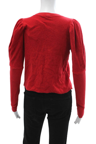 Goldie Womens Red 100% Cotton Crew Neck Pullover Sweater Long Sleeve Size XS