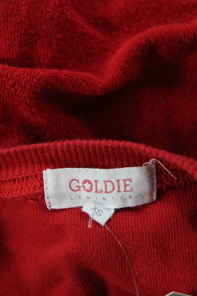 Goldie Womens Red 100% Cotton Crew Neck Pullover Sweater Long Sleeve Size XS