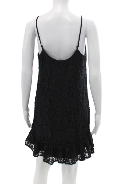 Scoop Womens Slip Dress Black Sleeveless Round Neck Short Size S