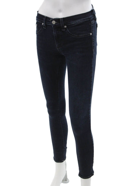 Rag & Bone Jean Womens Ankle Skinny Jeans Dark Blue Low Rise Size 27