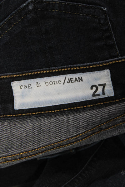 Rag & Bone Jean Womens Ankle Skinny Jeans Dark Blue Low Rise Size 27