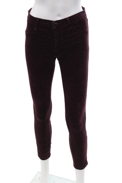 J Brand Women Ankle Jegging Purple Button Cotton Stretch Size 26