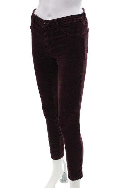 J Brand Women Ankle Jegging Purple Button Cotton Stretch Size 26