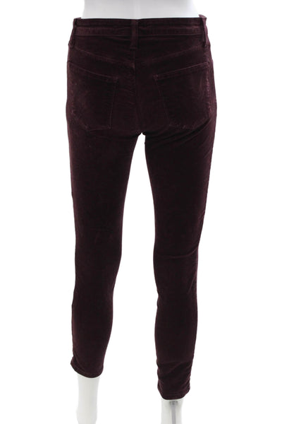 J Brand Women Ankle Jegging Purple Button Cotton Stretch Size 26
