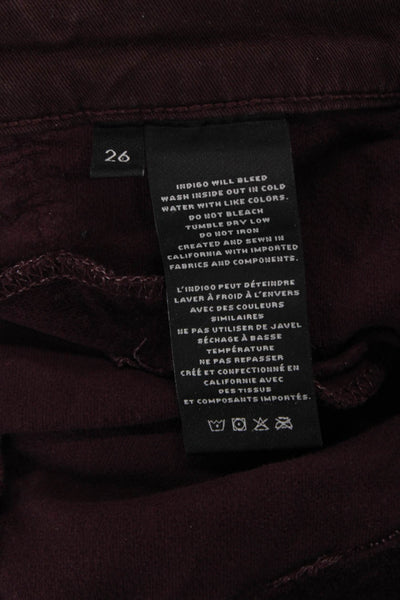 J Brand Women Ankle Jegging Purple Button Cotton Stretch Size 26