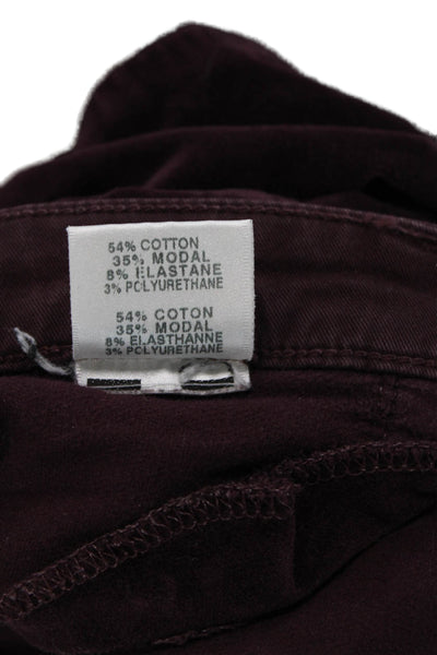 J Brand Women Ankle Jegging Purple Button Cotton Stretch Size 26