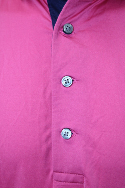 Greyson Mens Solid Collared Short Sleeve Polo Shirt Pink Size L