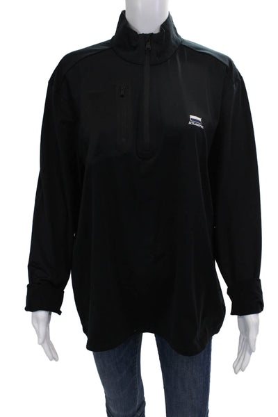 RLX Ralph Lauren Mens Mock Neck Pullover Sweatshirt Black Long Sleeve Size L
