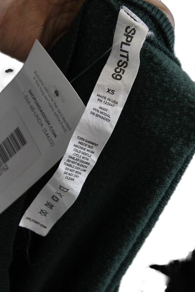 Splits 59 Womens Pullover Sweatshirt Green Modal Spandex Long Sleeve Size XS