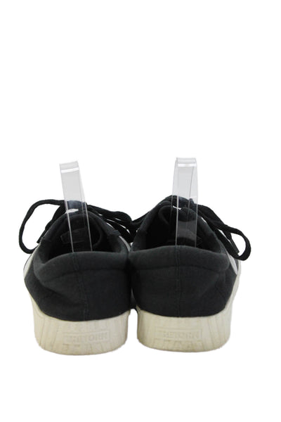 Tretorn Womens Lace Up Canvas Low Top Sneakers Black White Size 12