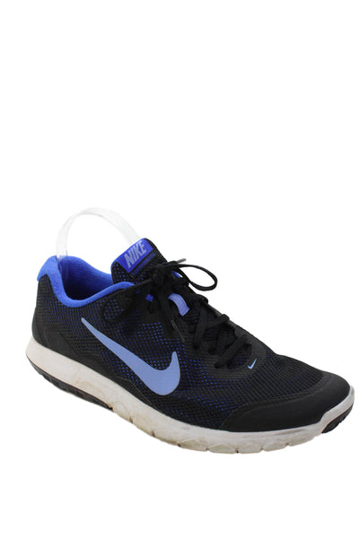 Nike Womens Lace Up Knit Low Top Running Sneakers Blue Black Size 11.5