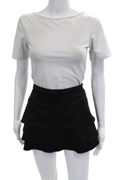 Athleta Womens Black Mini Skort Polyester Lycra Spandex Size M