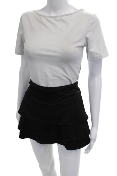 Athleta Womens Black Mini Skort Polyester Lycra Spandex Size M