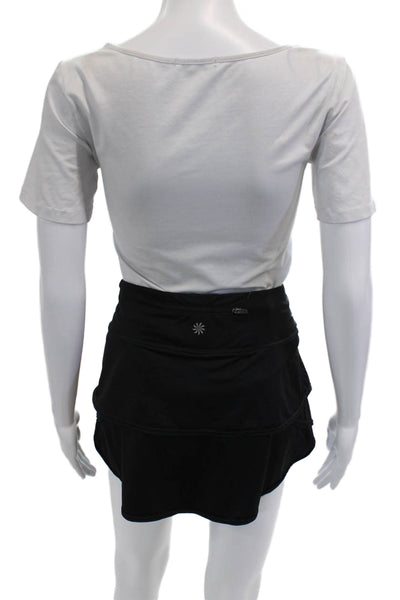 Athleta Womens Black Mini Skort Polyester Lycra Spandex Size M