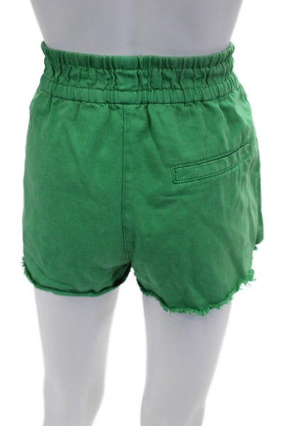 Zara Unisex Sweat Shorts Green Cotton Size S