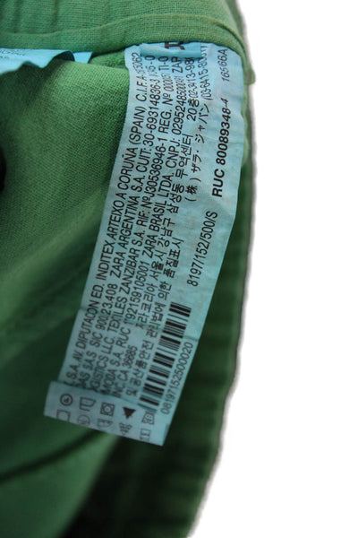 Zara Unisex Sweat Shorts Green Cotton Size S