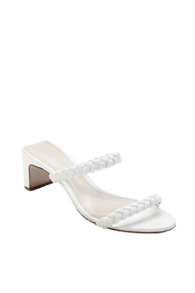 Porte & Paire Womens Open Toe Strappy Slip On High Heels White Size EUR 39.5