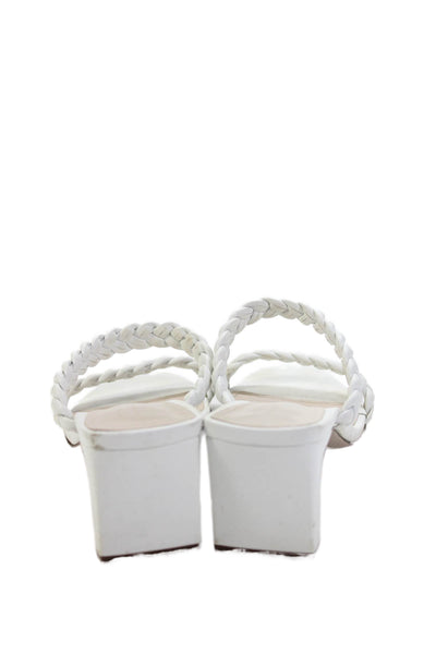 Porte & Paire Womens Open Toe Strappy Slip On High Heels White Size EUR 39.5