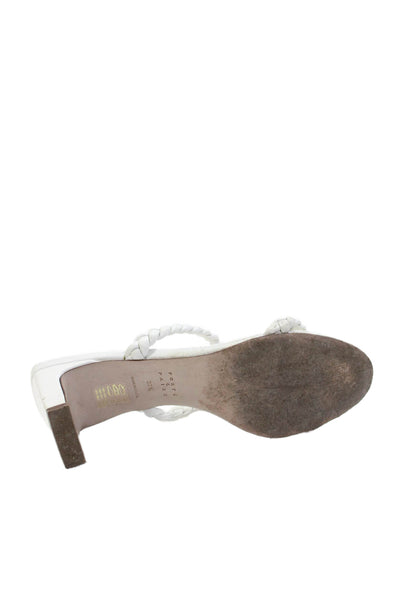 Porte & Paire Womens Open Toe Strappy Slip On High Heels White Size EUR 39.5