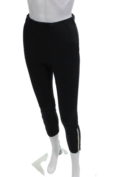 Rag & Bone Womens Cropped Ankle Pants Black Cotton Blend Zip Size 6