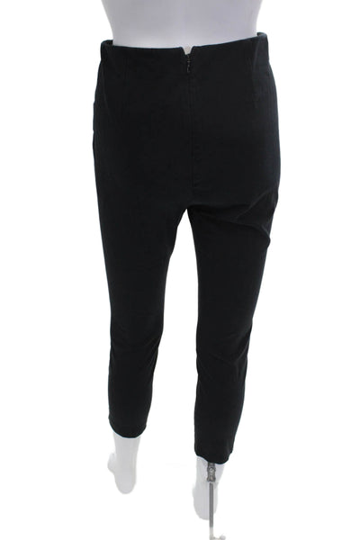 Rag & Bone Womens Cropped Ankle Pants Black Cotton Blend Zip Size 6