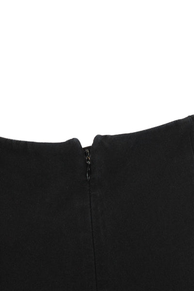 Rag & Bone Womens Cropped Ankle Pants Black Cotton Blend Zip Size 6