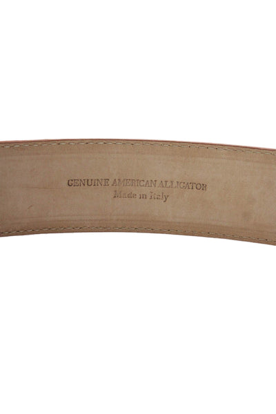 Tardini Womens Genuine American Alligator 1" & 1/4 Width Belt Sport Rust Sz 34