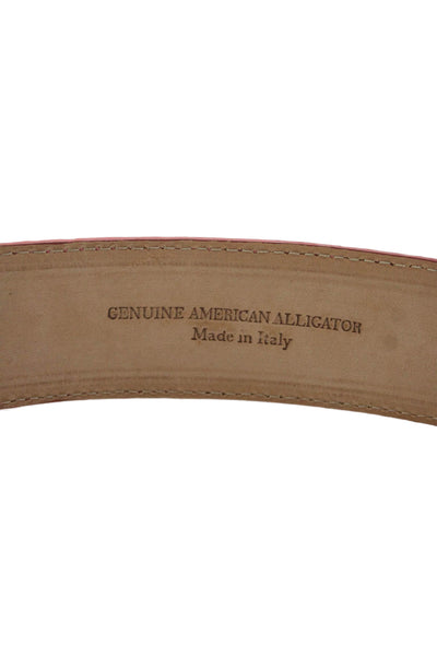 Tardini  Womens Genuine American Alligator 1" & 1/4 Width Belt Salmon Size 34