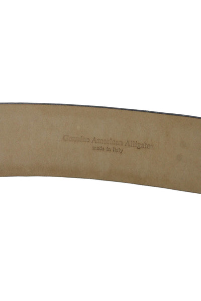 Tardini Womens Genuine American Alligator 1" & 1/4 Width Belt Black Size 36