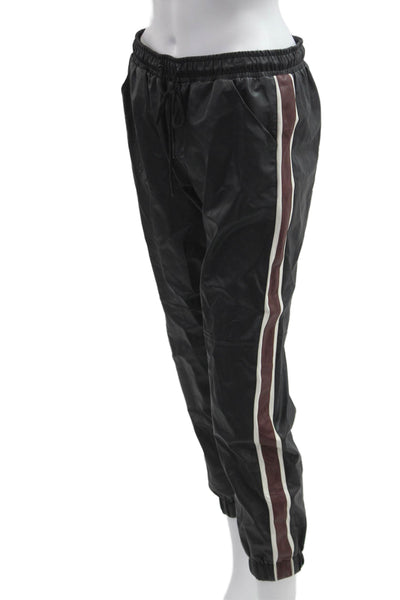 David Lerner Women Windbreaker Jogger Black Drawstring Striped Size M