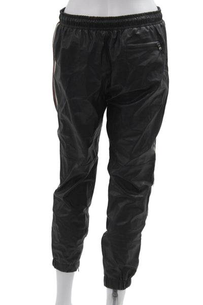 David Lerner Women Windbreaker Jogger Black Drawstring Striped Size M