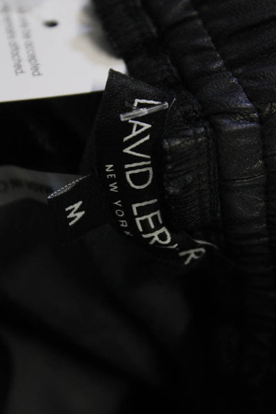 David Lerner Women Windbreaker Jogger Black Drawstring Striped Size M