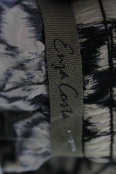 Enza Costa Women Jogger Pants Beige Animal Print Cupro Size 0