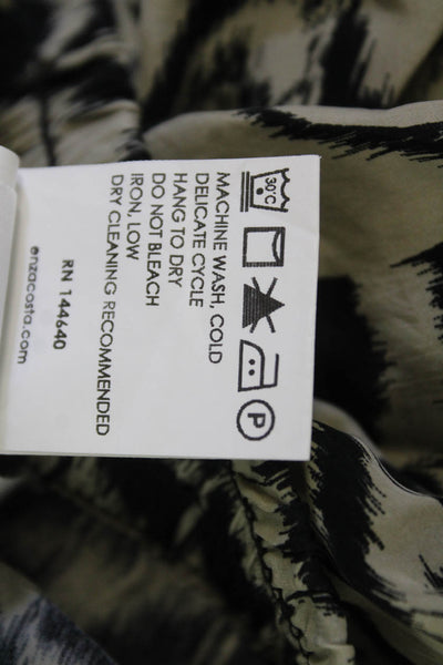 Enza Costa Women Jogger Pants Beige Animal Print Cupro Size 0
