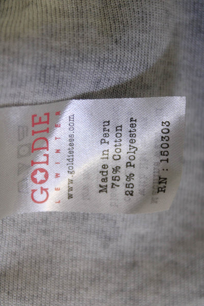 Goldie Womens Basic Jersey Crew Neck 3/4 Sleeve Dark Blue Cotton Blend Size M