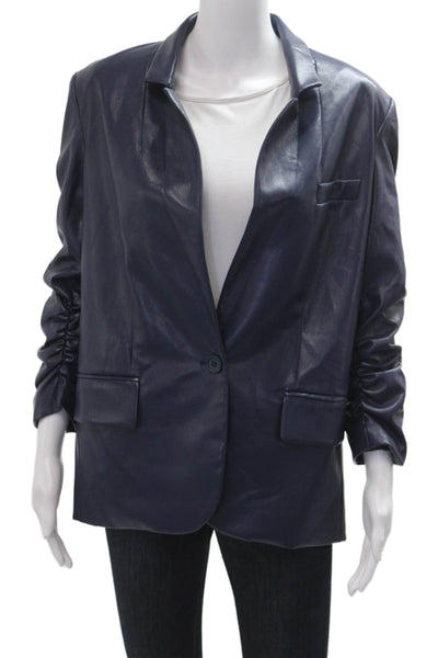 Generation Love Womens Dark Blue Button Blazer Longsleeve Poly Spandex Size M