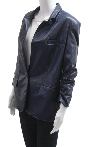 Generation Love Womens Dark Blue Button Blazer Longsleeve Poly Spandex Size M
