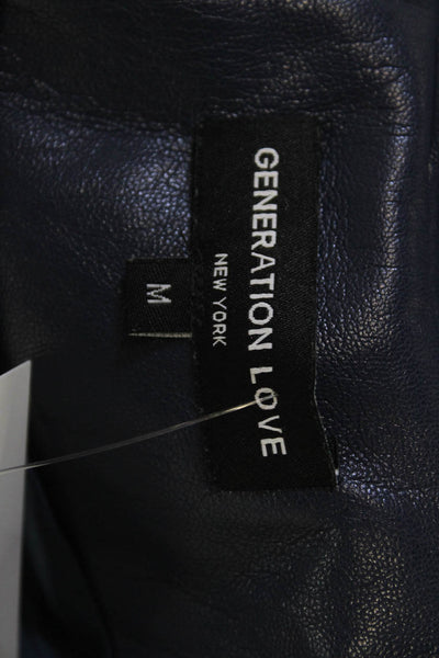 Generation Love Womens Dark Blue Button Blazer Longsleeve Poly Spandex Size M